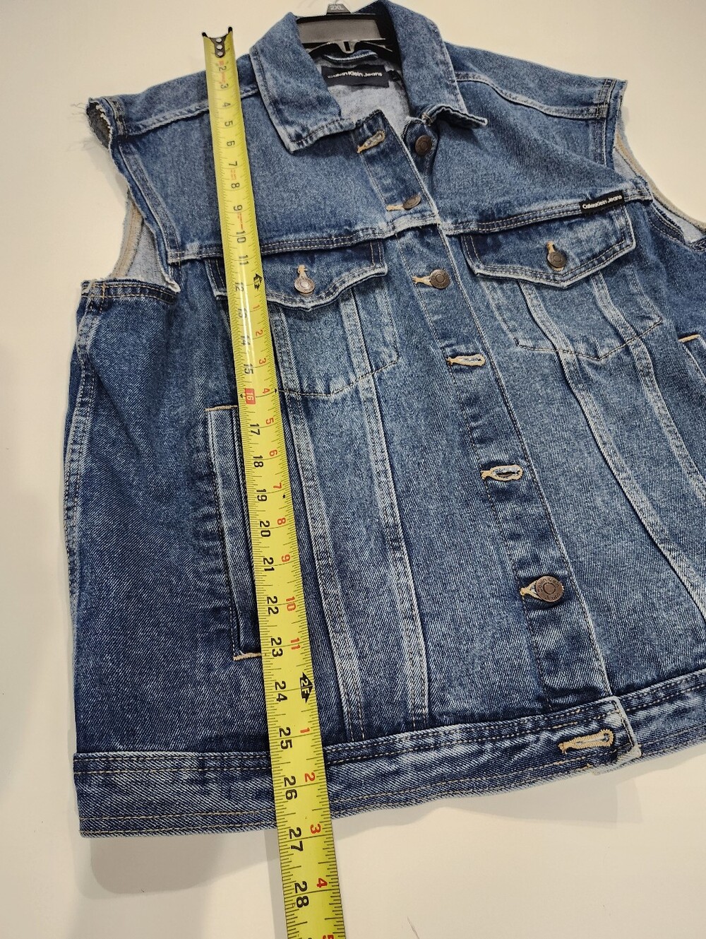 Calvin Klein Blue Jeans Oversized Denim Vest Women’s Size XL - Picture 4 of 5